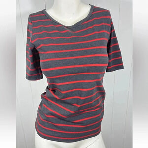 LuLaRoe Gigi Shirt Multicolored Gray Red Striped Top